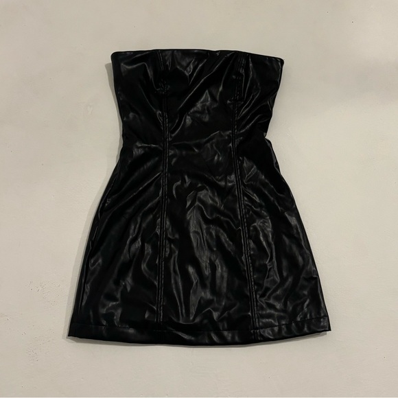 Princess Polly Black Leather Mini Dress - Picture 3 of 7